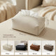 Leather Tissue Box Cover – Modern rectangular design for bathroom vanity, countertop tissue holder