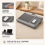 Cushioned Lap Desk with Built-In Mouse Pad – Portable Laptop Table for Bed and Sofa Use