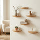 Wooden Floating Shelf – Semicircle Wall Mount for Small Spaces, Minimalist Home Organization
