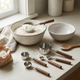 Measuring Cups and Spoons Set with Wood Handles – 8-Piece Stainless Steel Baking Set