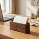 Wooden Business Card Holder – Desk Organizer Office Supplies Desktop Storage Display Rack
