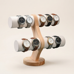 Watch Display Stand – Double Tier Wood Organizer Holder for Dresser Bedroom Jewelry Storage