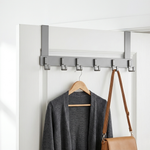 Over-Door Metal Hook Rack – No-Drill Storage Rack for Coats, Bags & Towels