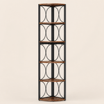 6 Tier Corner Shelf – Tall Freestanding Bookcase Storage Rack for Living Room or Bedroom