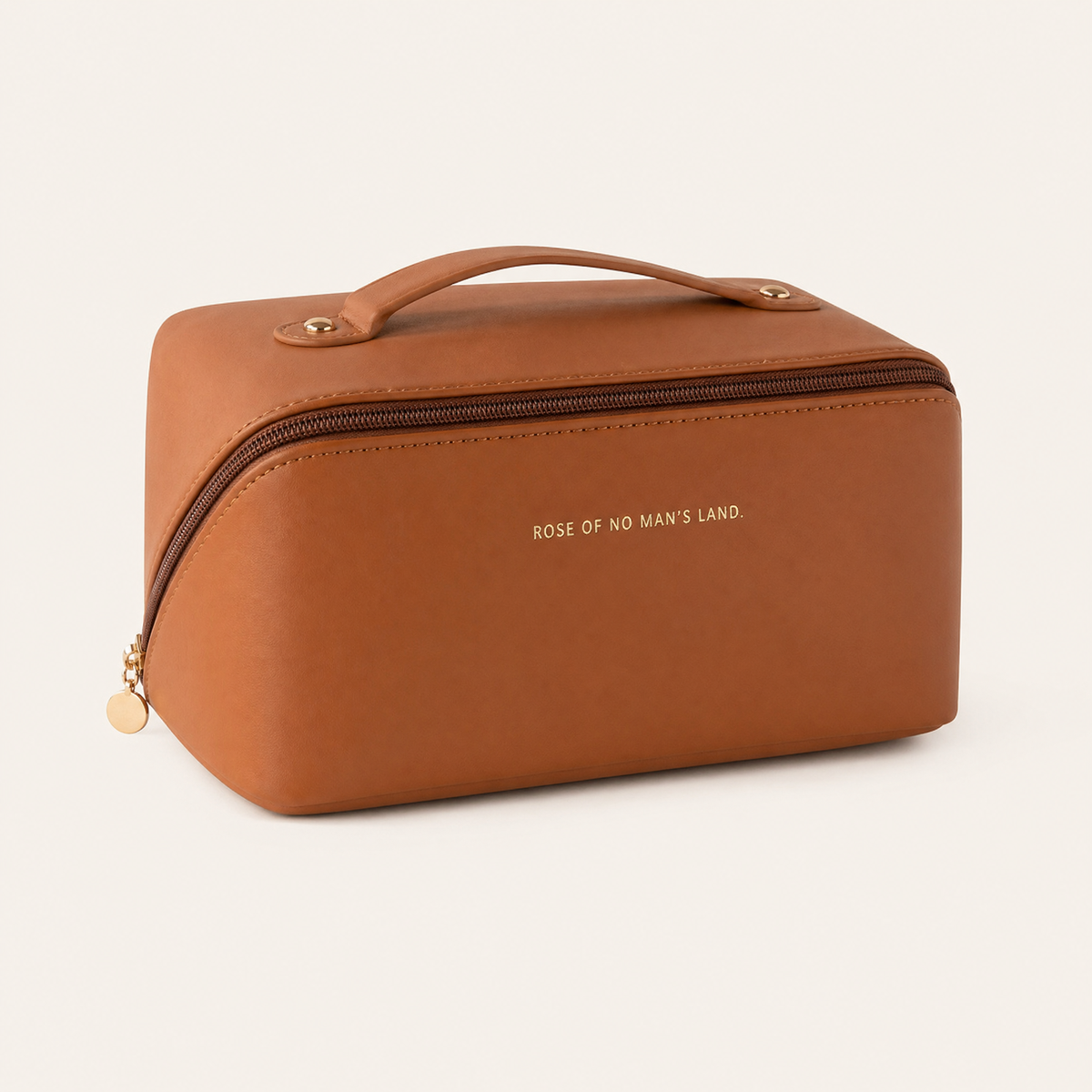 Makeup Organizer Bag for Travel – PU Leather Zip Cosmetic Case with Inner Dividers