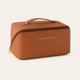 Makeup Organizer Bag for Travel – PU Leather Zip Cosmetic Case with Inner Dividers