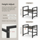 Microwave Shelf Organizer – Adjustable Height Iron Rack with 6 Hooks, Kitchen Counter Storage