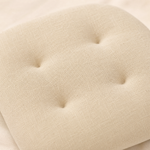 Linen Chair Cushion – Tufted Tie-On Seat Pad for Dining Chairs, Breathable