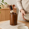 Range-couverts en bois – Organisateur cylindrique pour baguettes de cuisine