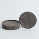 Wood Grain Leather Coasters – Stackable Round Set of 6 with Holder for Coffee Table