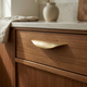 Solid Brass Gold Drawer Handle – Minimalist Crescent Pull for Kitchen Bedroom Wardrobe Cabinet Hardware
