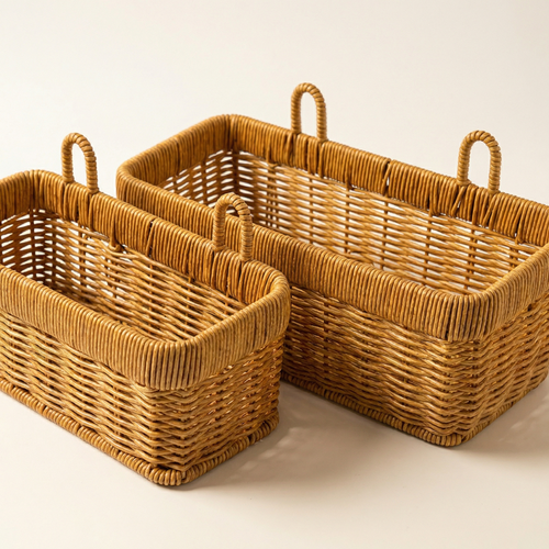 Wall Hanging Rattan Storage Basket – Hand Woven Kitchen, Bathroom and Bedroom Decor