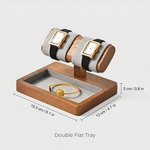 Wooden Watch Display Stand with Jewelry & Ring Tray – Single and Double Watch Holder