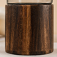 Glass Cylinder Vase with Wood Base – Smoky Glass Flower Vase for Modern Home Decor