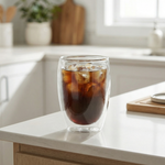 Double Wall Glass Coffee Mug – Heat Resistant Borosilicate Cup for Hot and Cold Drinks