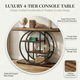 4-Tier Console Table – Modern Table with Open Shelves and Circular Frame for Living Room