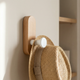 Adhesive Walnut Wood Wall Hook – Coat and Hat Hanger for Entryway & Bedroom Decor