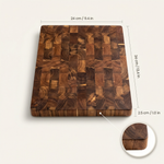 Double-Sided Acacia Wood Cutting Board - Professional Cooking Prep Board with End-Grain Style Look