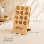 Bamboo Essential Oil Rack – 12 Bottle Display Stand Desk Organizer Natural Wood