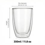 Double Wall Glass Coffee Mug – Heat Resistant Borosilicate Cup for Hot and Cold Drinks