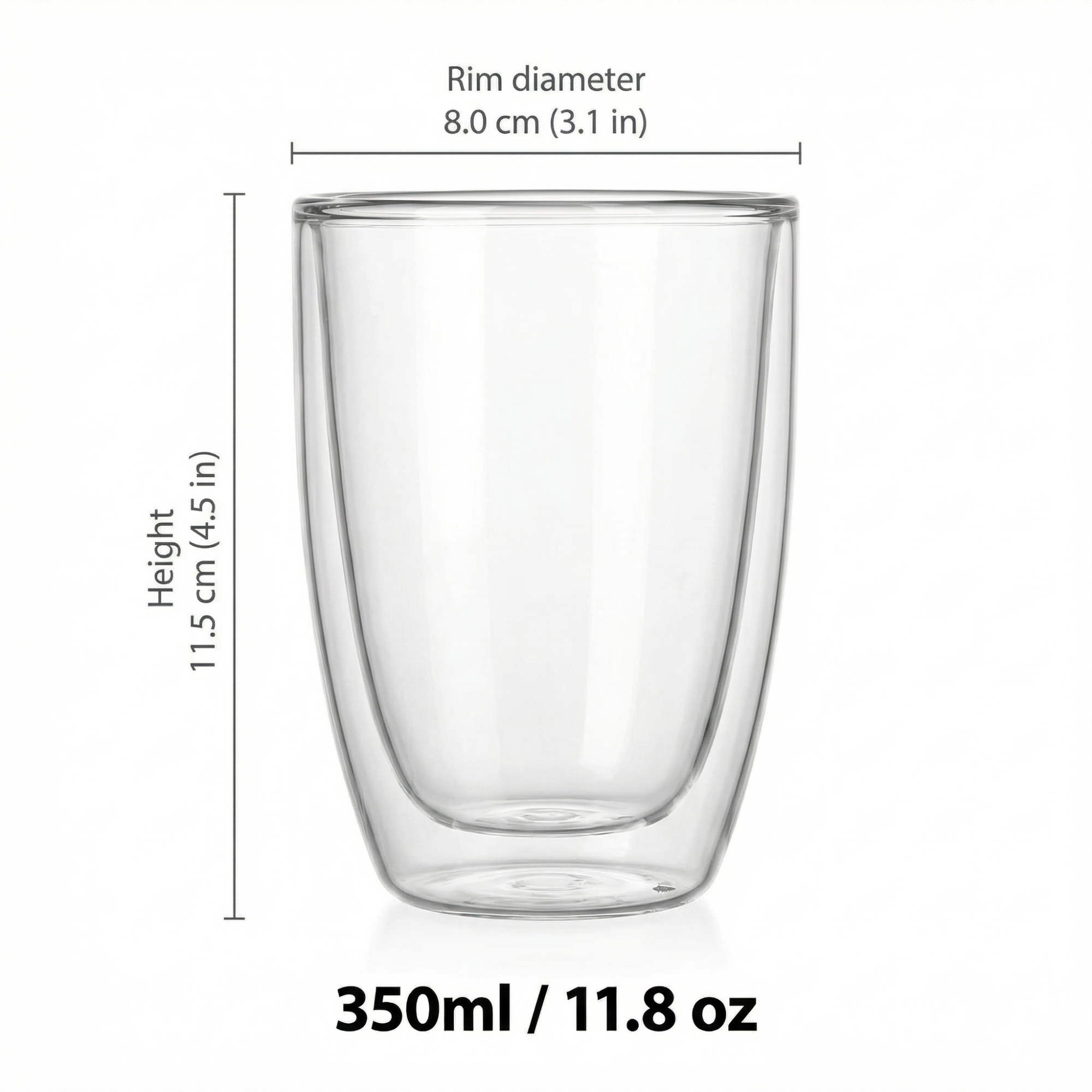 Double Wall Glass Coffee Mug – Heat Resistant Borosilicate Cup for Hot and Cold Drinks