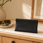 Self-Closing Long Wallet – Passport ID Cash Pouch Faux Leather Slim Travel Organizer