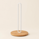 Paper Towel Holder Stand – Bamboo Base Metal Rod Countertop Kitchen Storage Rack
