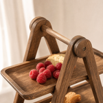 3 Tier Wooden Serving Stand – Tiered Tray Dessert Display for Parties and Entertaining