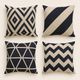 Geometric Throw Pillow Cover – Linen Cotton Cushion Cover for Sofa Bed or Chair