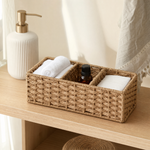 Woven Storage Basket – Toilet Tank Organizer, Bathroom Countertop Tray