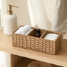 Panier de rangement tressé — Organisateur de réservoir de toilettes, Plateau de comptoir de salle de bain