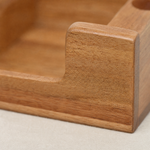 Wooden Sticky Note Holder with Pen Slots – Compact Desk Organizer for Home Office