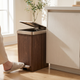 Narrow Wood Grain Trash Can – Step Pedal Lid, Slim Space Saving Bin for Home Office