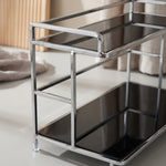 Countertop Organizer – Double Layer Iron and Acrylic Rack for Desk Bathroom Kitchen Entryway