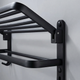 Towel Rack Wall Mount – Foldable Double Bar Aluminum with Shelf and Hooks for Bathroom