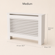 Modern Radiator Cover with Shelf – White Slatted MDF Heater Cabinet Living Room Decor