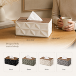 Geometric Tissue Box Holder – Minimalist Desktop Storage Organizer for Home Office