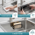 Kitchen Sink Sponge Holder – Suction Cup Organizer, Open Drain Rack for Sponges and Scrubbers