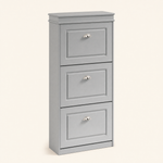 Shoe Cabinet with 3 Flip Drawers – Slim Entryway Storage Rack, White Grey Black