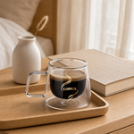 Double Wall Glass Coffee Mug – Espresso Cappuccino Latte Cup Heat Resistant Clear