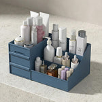 Compact Cosmetic Storage Box - Multi-Purpose Desk & Makeup, bathroom counter Organizer, bedroom vanity storage