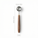 Stainless Steel Coffee Scoop - Wooden Handle Measuring Spoon for Coffee Beans
