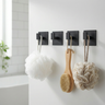Aluminum Adhesive Wall Hook – Square Hooks for Bathroom, Kitchen & Storage