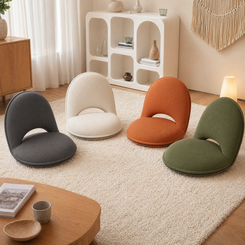 Floor Lounger Chair with Backrest – Foldable Cushion Seat for Reading and Relaxing
