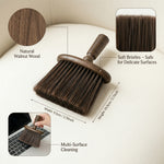 Walnut Wood Cleaning Brush – Soft Bristle for Coffee Grinder, Laptop, Car Interior, Camera Lens