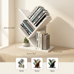 Tree Bookshelf 3-Tier Wood Desk Organizer – Small Bookcase Home Office Display