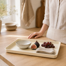 Plateau de rangement rectangulaire en plastique — Organisateur de cuisine Plateau de service Décoration de bureau