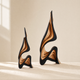 Abstract Wood Sculpture – Layered Minimalist Statue for Shelf, Desk and Living Room Decor