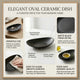 Oval Black Ring Dish – Ceramic Jewelry Tray for Entryway, Bedroom, Bathroom Vanity Organizer