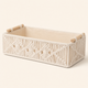 Macrame Storage Basket with Wood Handles – Woven Organizer for Bathroom Living Room